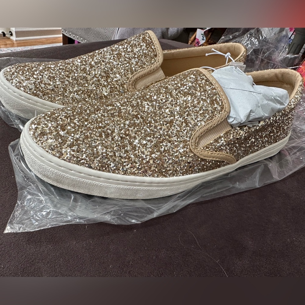Old Navy Glitter Slip-On Sneakers For Women 8.5 BRAND NEW